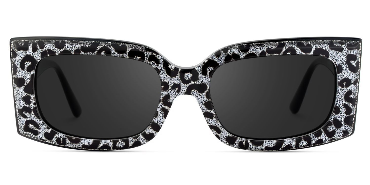Orduno Gray Leopard Rectangle Polarized Sunglasses for Driving | ZEELOOL UK0