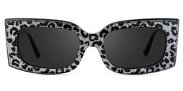 Orduno Gray Leopard Rectangle Sunglasses0