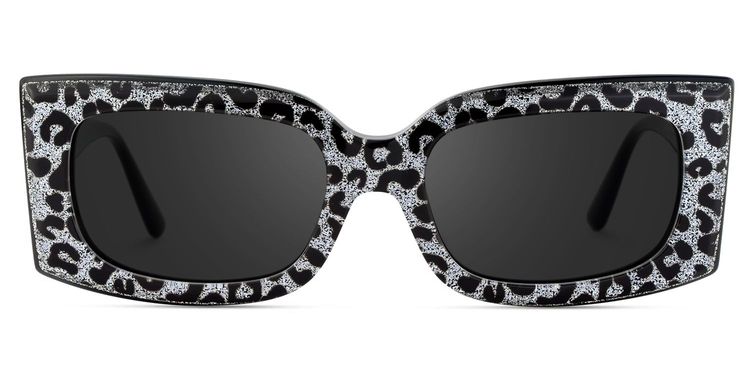 Orduno Gray Leopard Rectangle Sunglasses