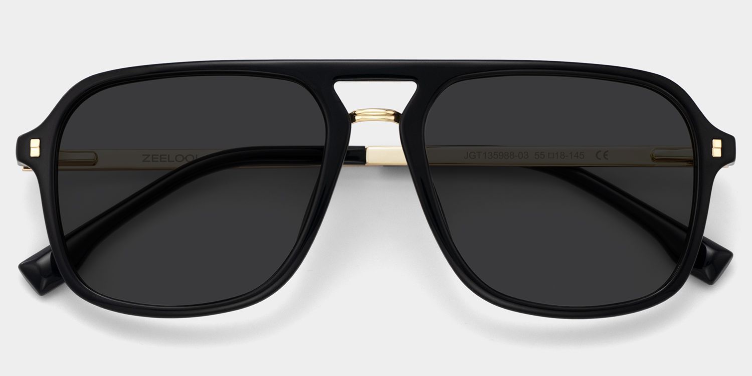 Kilworth Tr90 Black Aviator Frame Sunglasses | ZEELOOL UK1
