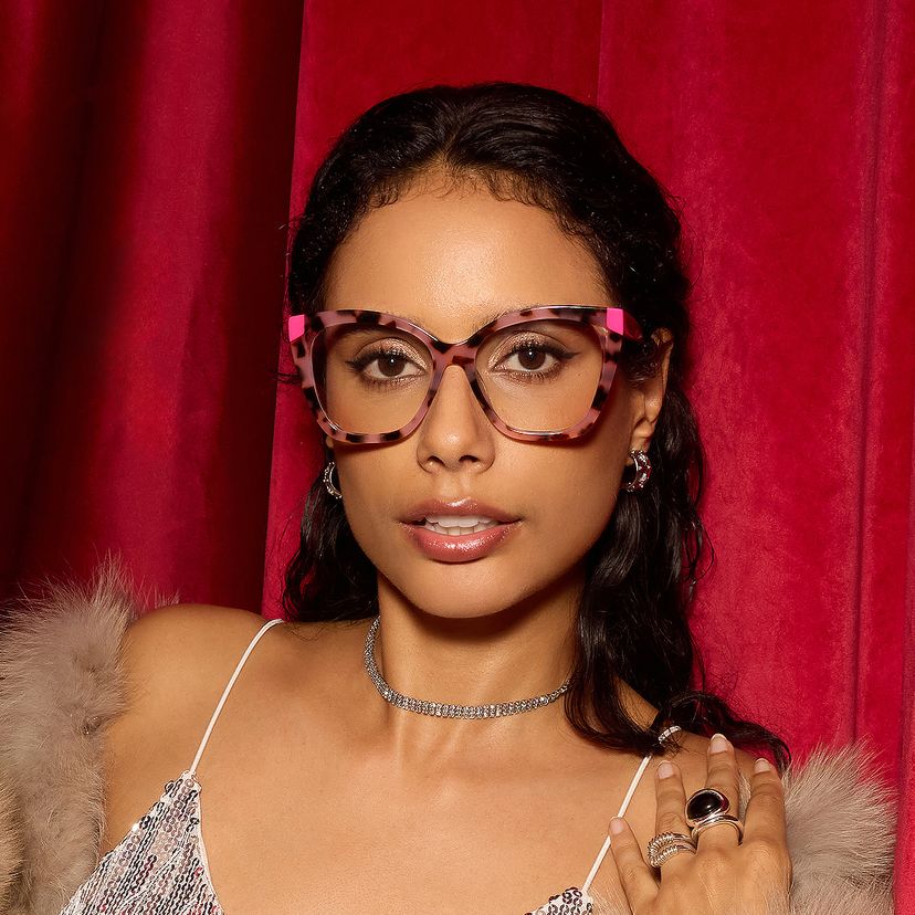 Kira Pink Tortoise Butterfly Glasses
