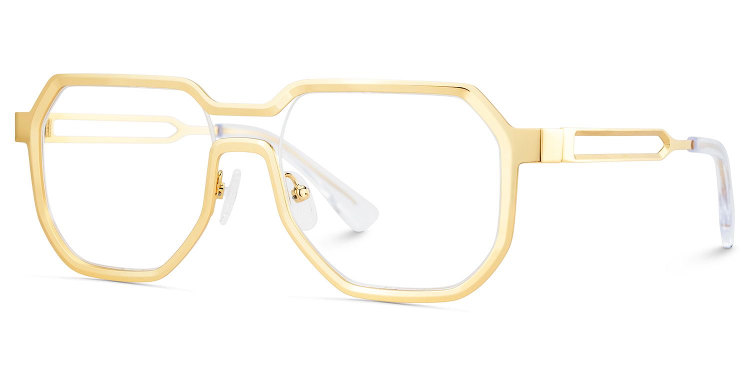 Men's Geometric Glasses in Metal Color4