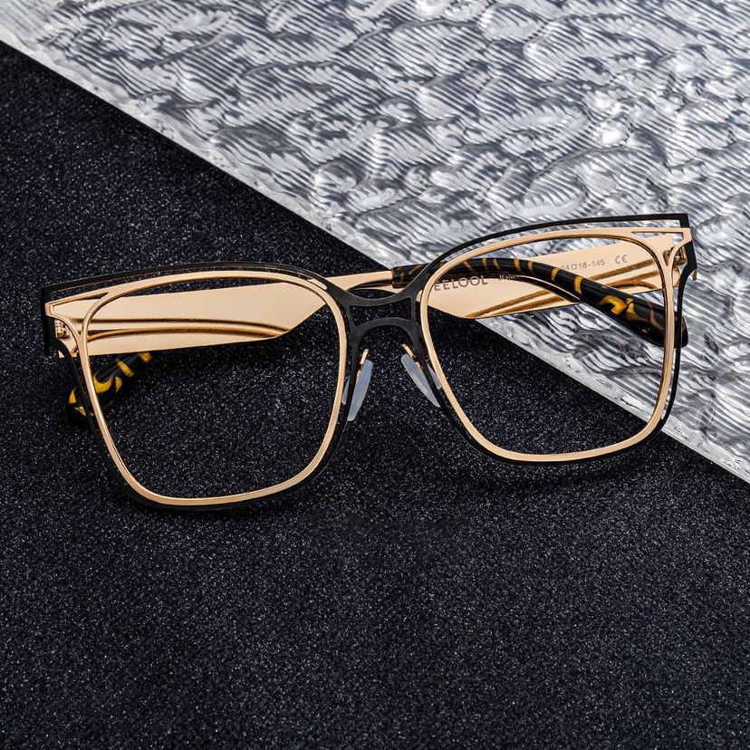 Dacarine Black Gold Square Glasses