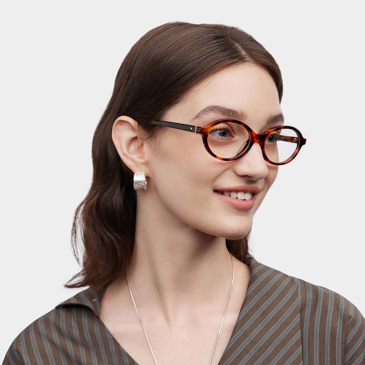 Oval Tortoise Eyeglasses- Everly Acetate Frame Glasses1
