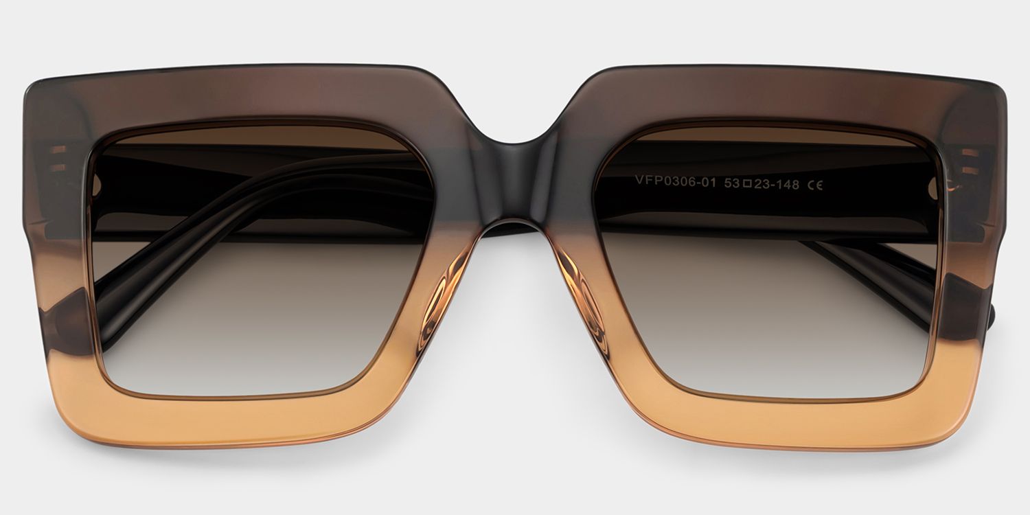 Brandon Tawny Frame Sunglasses with Square Style | ZEELOOL UK1