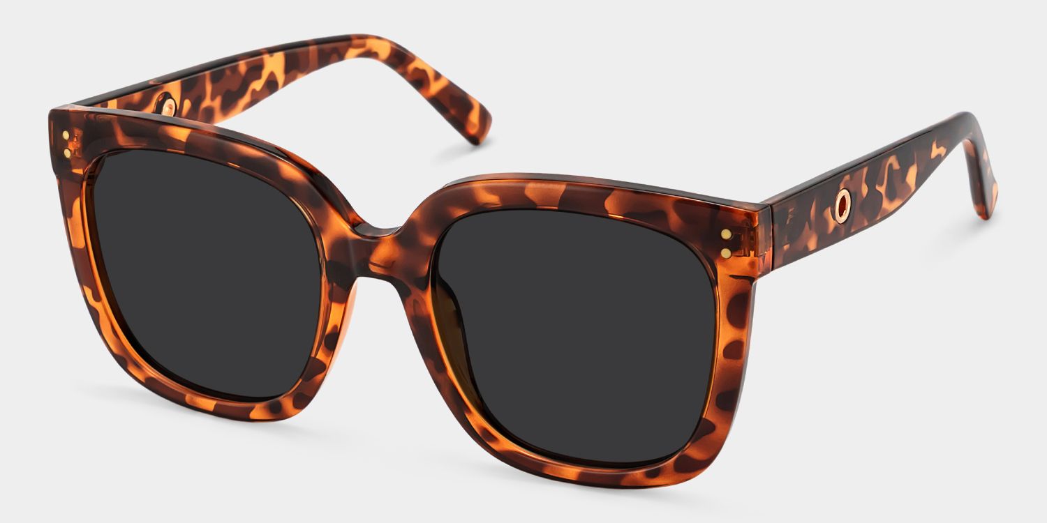 Ebony Tortoise Square Polarized Sunglasses for Driving | ZEELOOL UK2