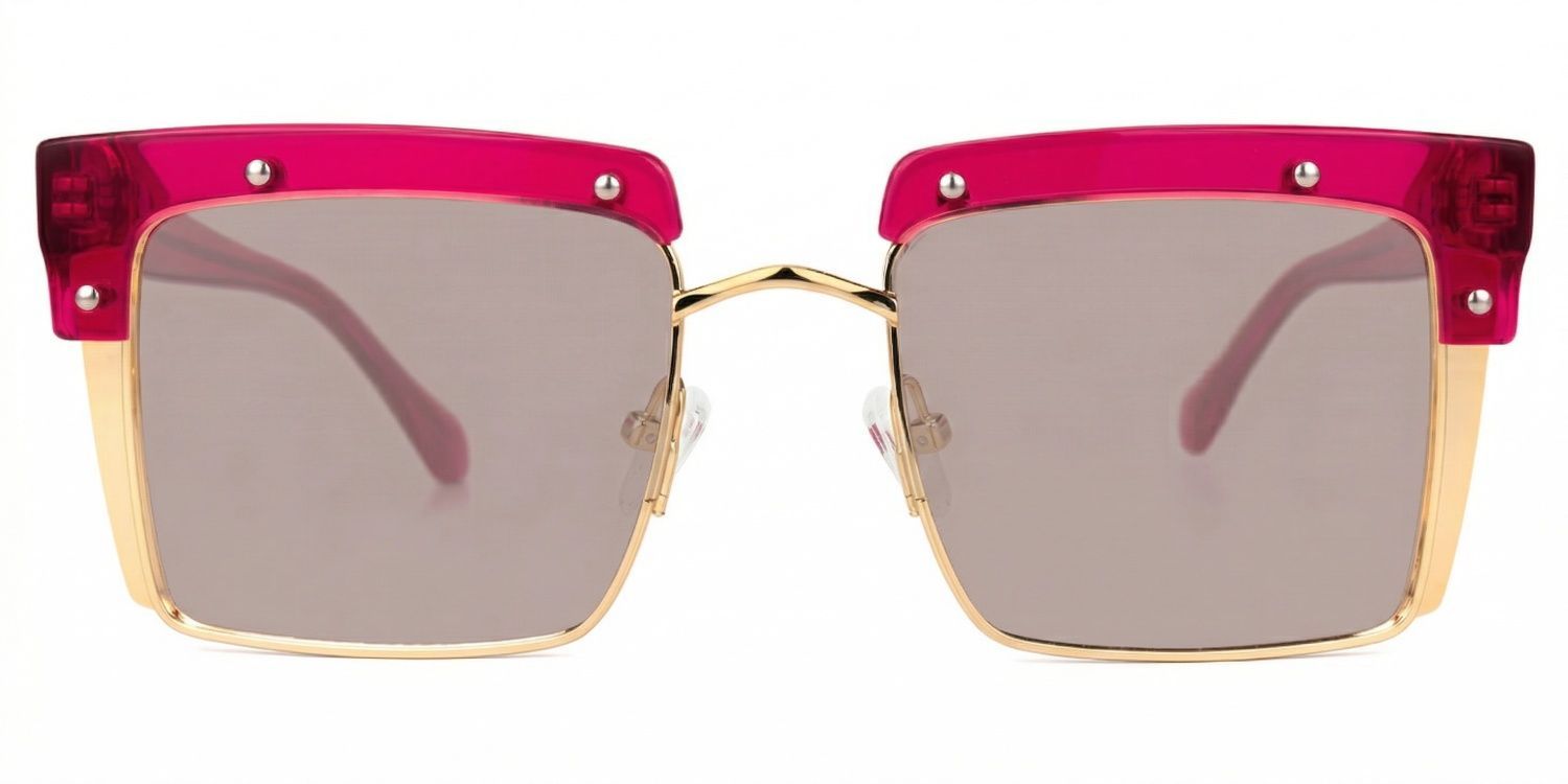 Kiana Bright-Pink Square Polarized Sunglasses for Driving | ZEELOOL UK0