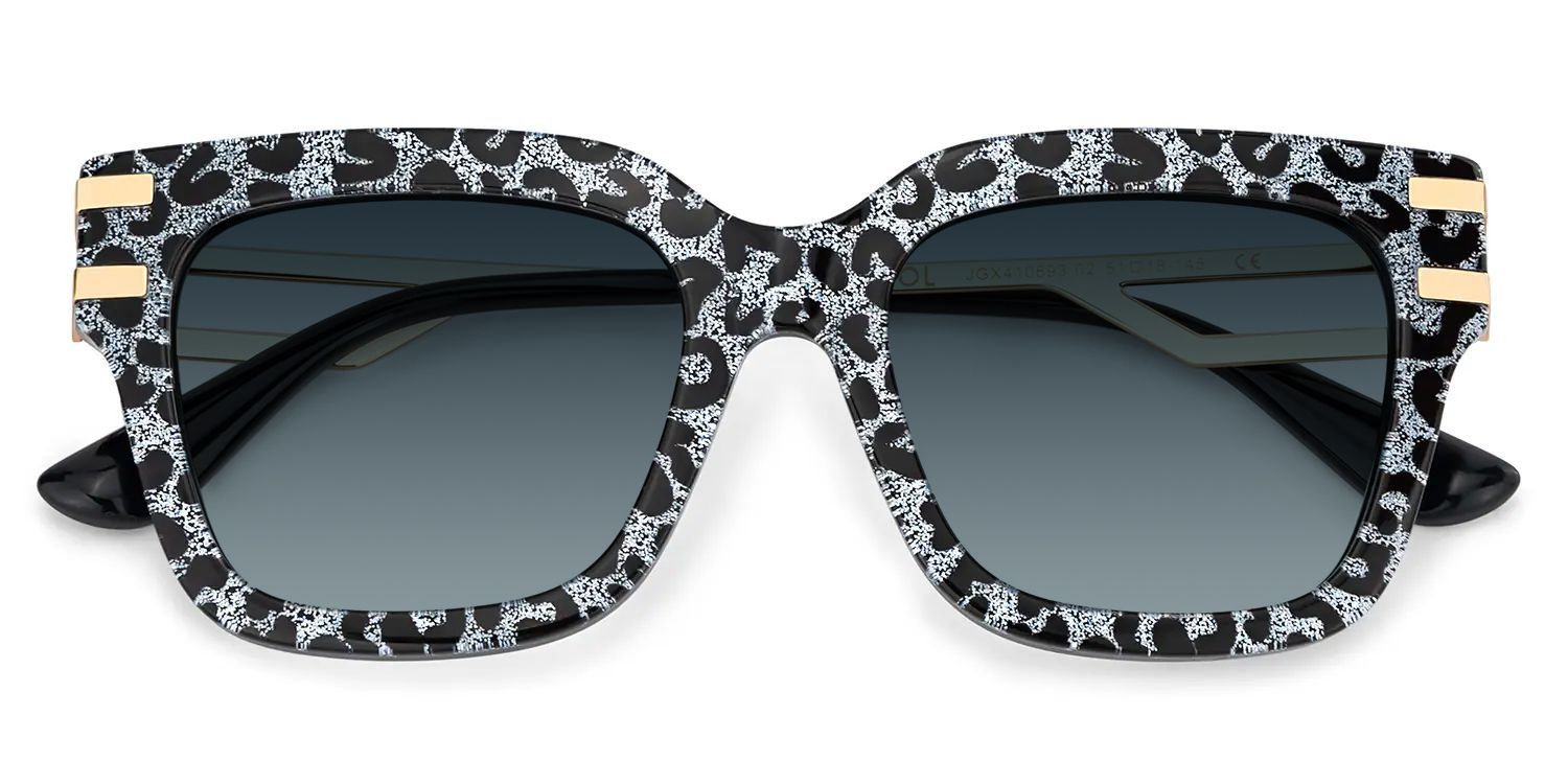 Lidia Gray Leopard Frame Sunglasses with Square Style | ZEELOOL UK1