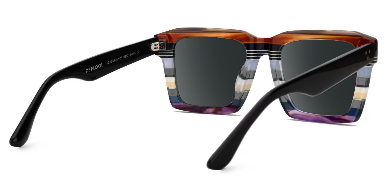 Kenish Acetate Multicolor Square Frame Sunglasses | ZEELOOL UK3
