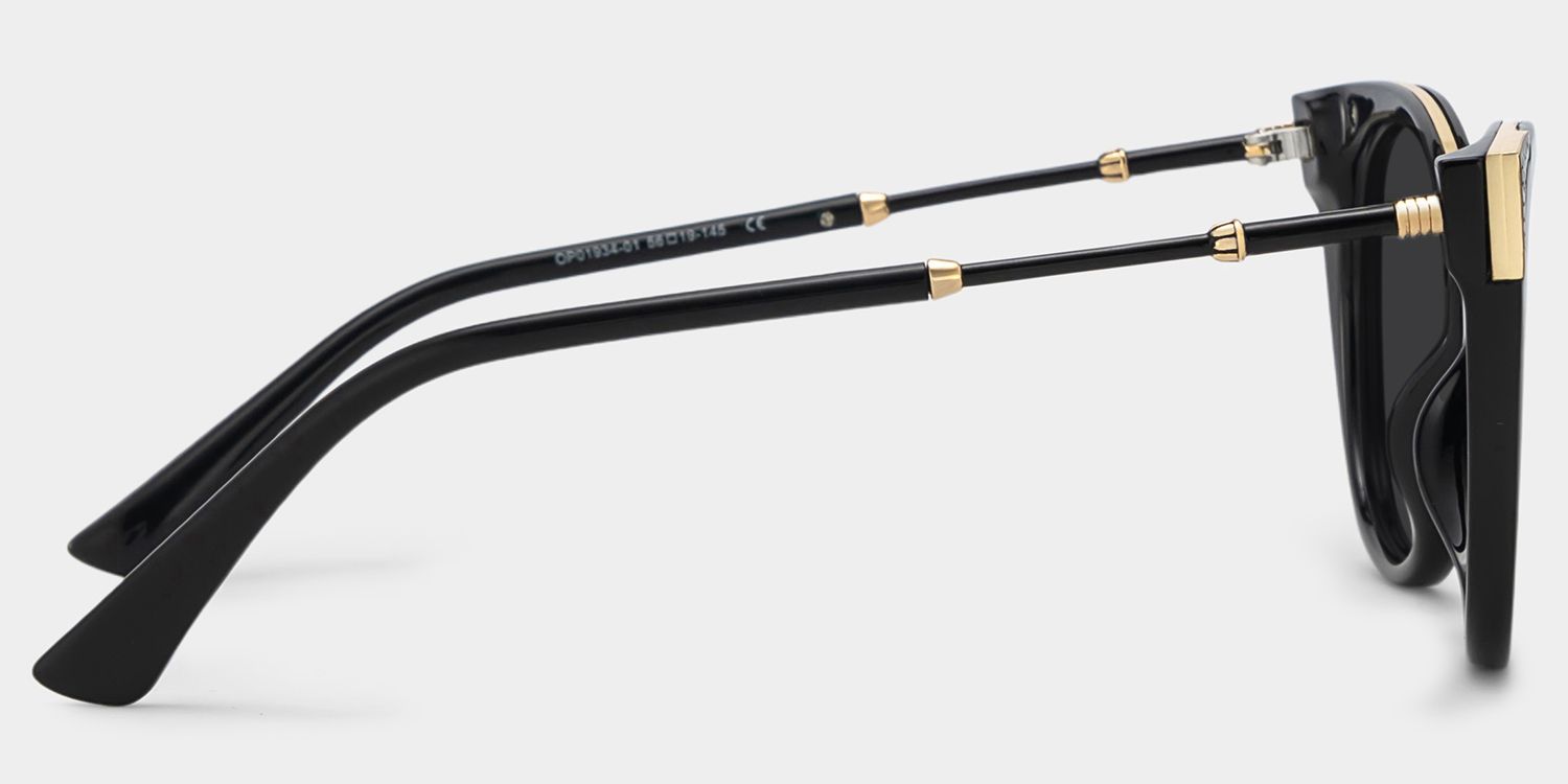 Dalton Cat Eye Black Full Rim Sunglasses | ZEELOOL UK3
