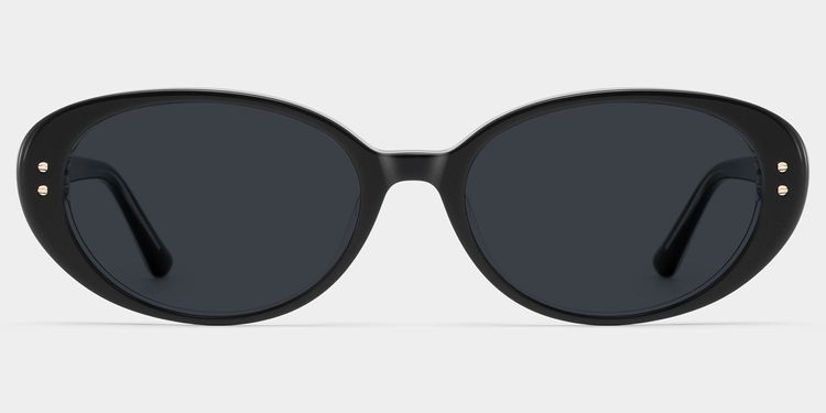 Lennon Black Oval Sunglasses