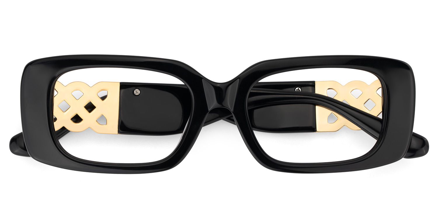 Jonas Rectangle Black Color Frame Glasses for Women | ZEELOOL UK2