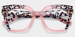 Malcolm Pink-Leopard Square Glasses1