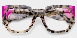 Viva Tortoise Pink Square Glasses2