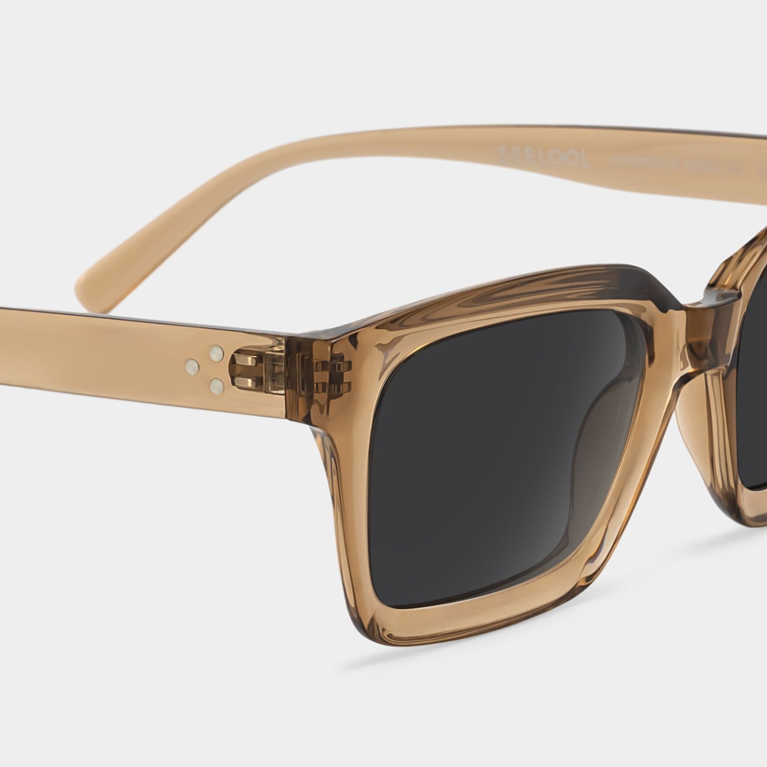 Grover Rectangle Beige Sunglasses for Women & Men | ZEELOOL UK4