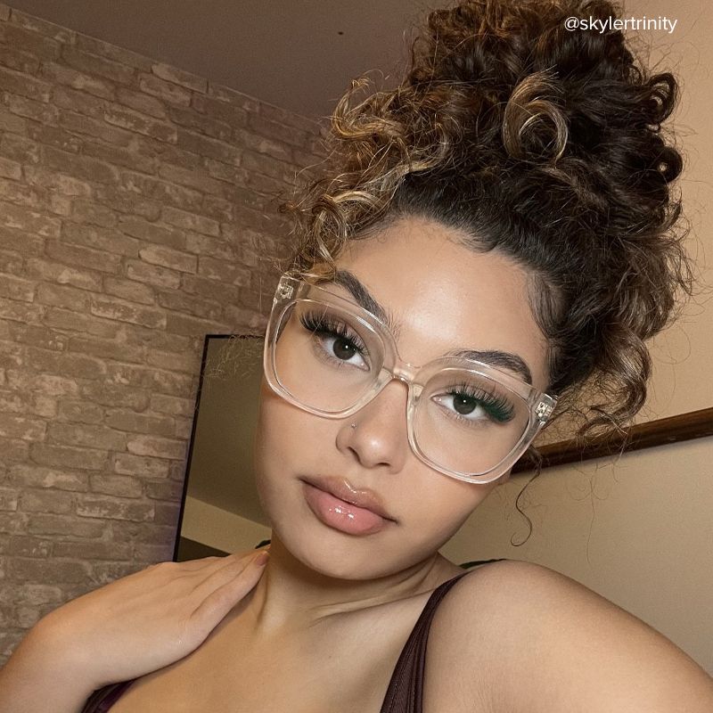 Ebony Square Clear Clear Frame Glasses | Zeelool8