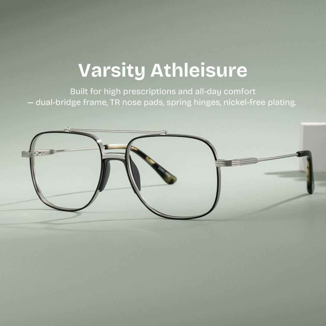 Poppy Black Aviator Eyeglasses | Simple Varsity Look0