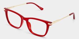 Selena Red Rectangle Glasses2