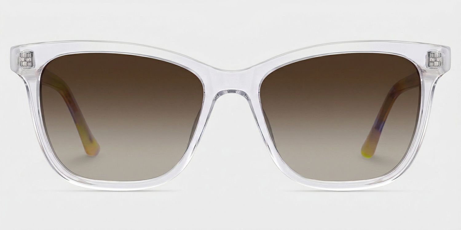 Faith Acetate Clear Rectangle Frame Sunglasses | ZEELOOL UK0