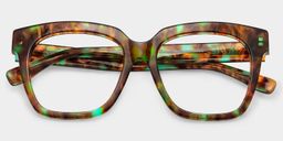 Xion Green-Tortoise Square Glasses1