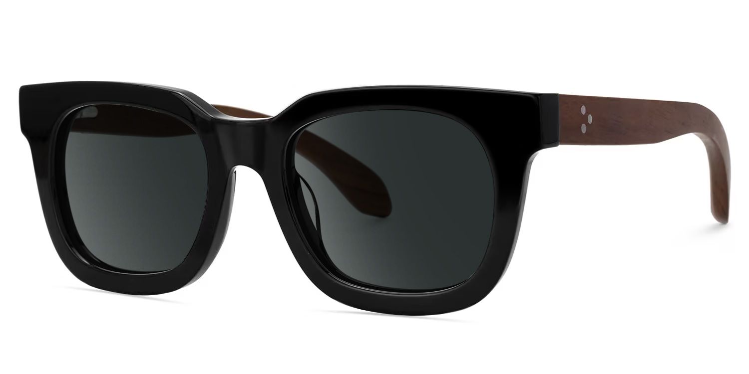 Sam Acetate Black Rectangle Frame Sunglasses | ZEELOOL UK1