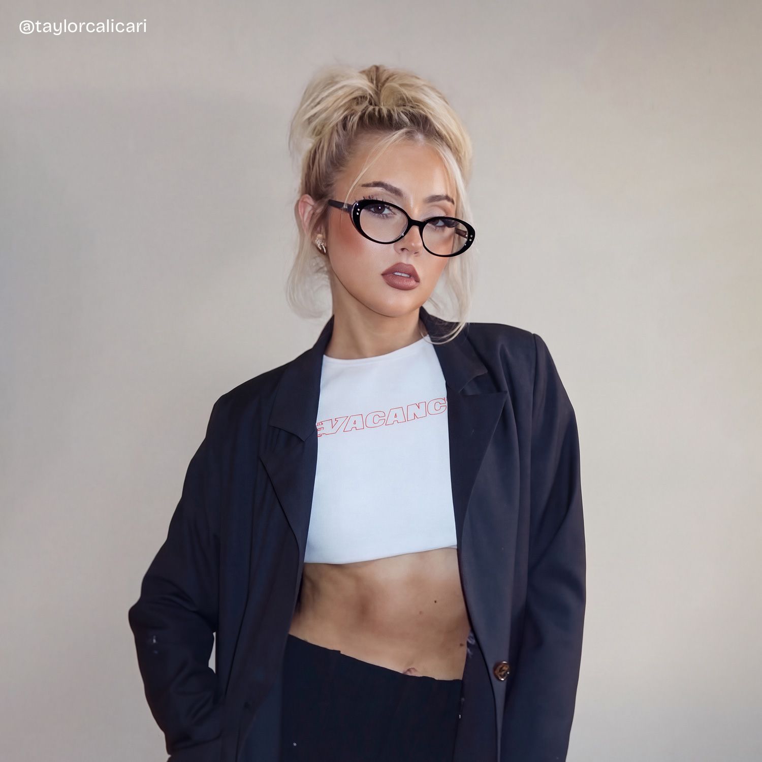 Lennon Black Oval Glasses | Retro Varsity Athleisure8