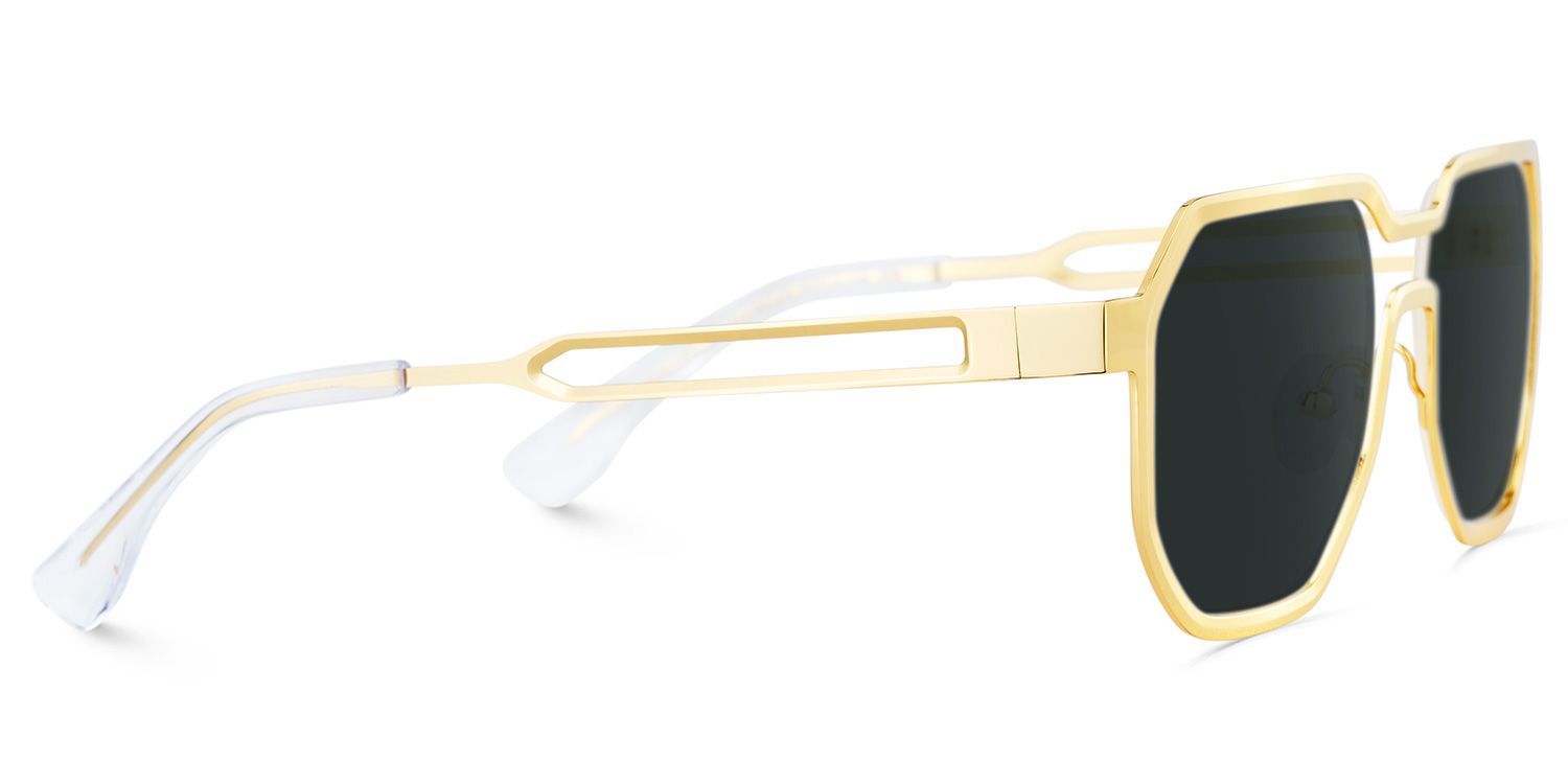 Hype Gold Frame Sunglasses with Geometric Style | ZEELOOL UK4