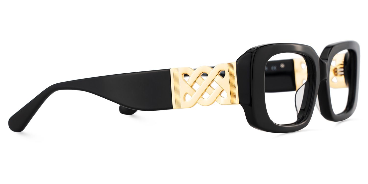Jonas Rectangle Black Color Frame Glasses for Women | ZEELOOL UK4