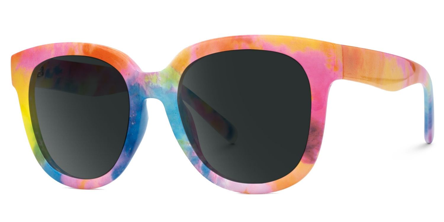 Harrell Plastic Rainbow Square Frame Sunglasses | ZEELOOL UK1