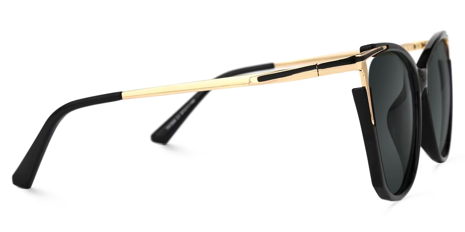 Yomary Black Frame Sunglasses with Cat Eye Style | ZEELOOL UK2