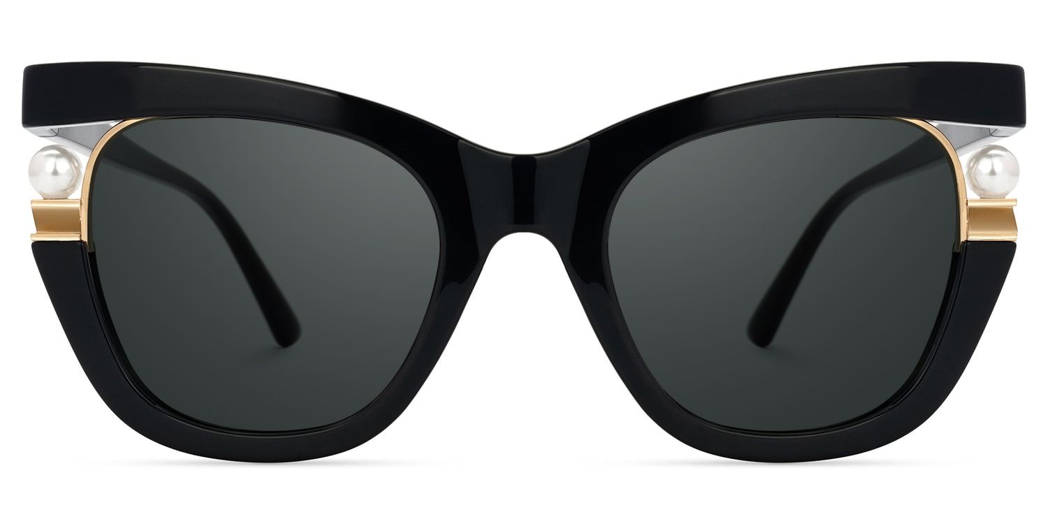 Pearl Black Cat Eye Polarized Sunglasses for Driving | ZEELOOL UK0