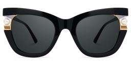 Pearl Black Cat eye Sunglasses0