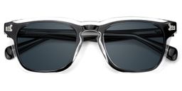 Liam Black Clear Rectangle Sunglasses1