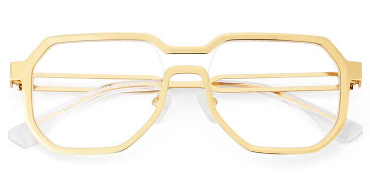 Hype Geometric Gold Glasses