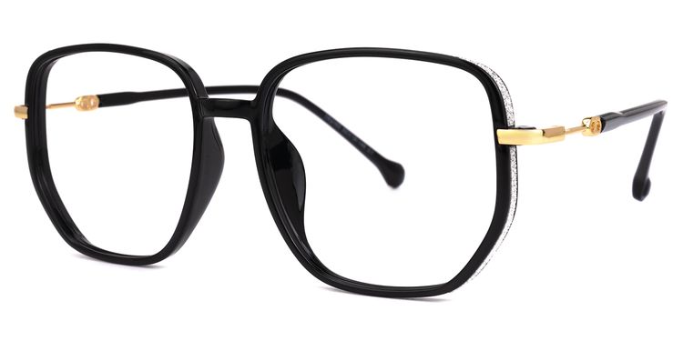 Joana Black Geometric Glasses