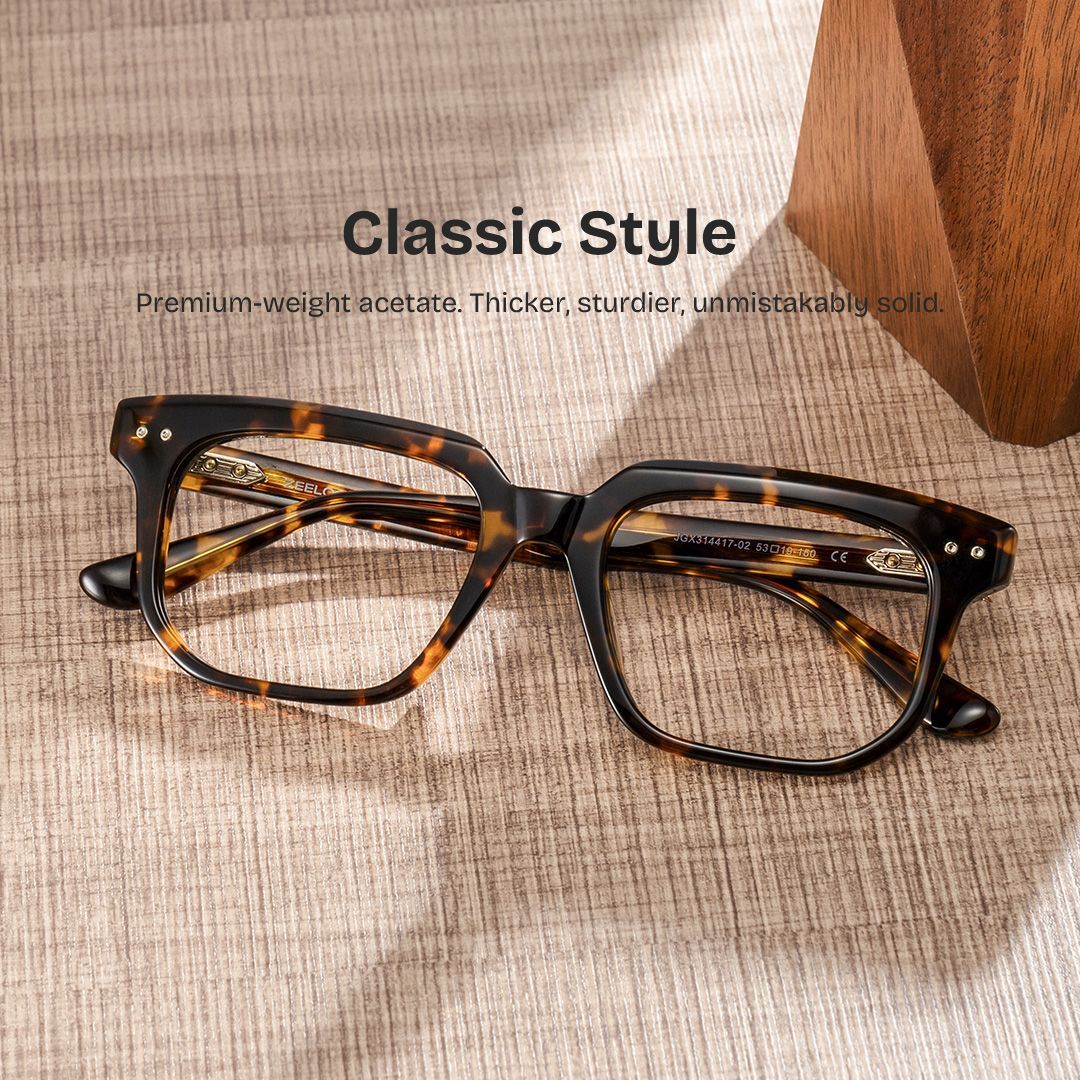 Michael Square Tortoise Shell Glasses Frames for Men | ZEELOOL0