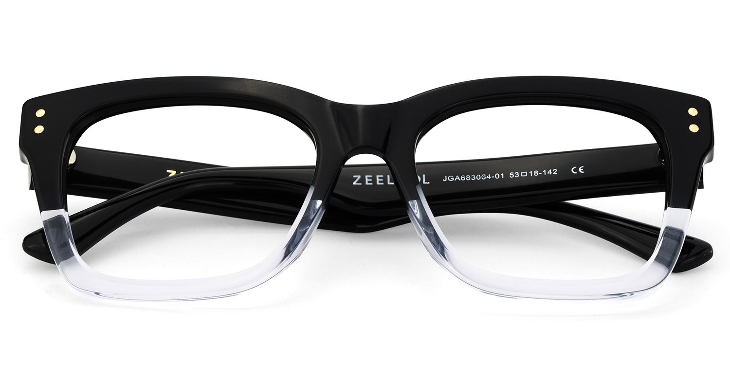 Rectangle Black Clear Eyeglasses- Gaydeh Acetate Frame Glasses2