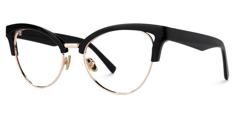Charlene Black Browline Glasses