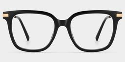 Jacqui Black Rectangle Glasses0