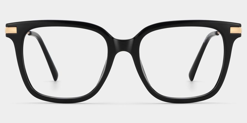 Jacqui Black Rectangle Glasses