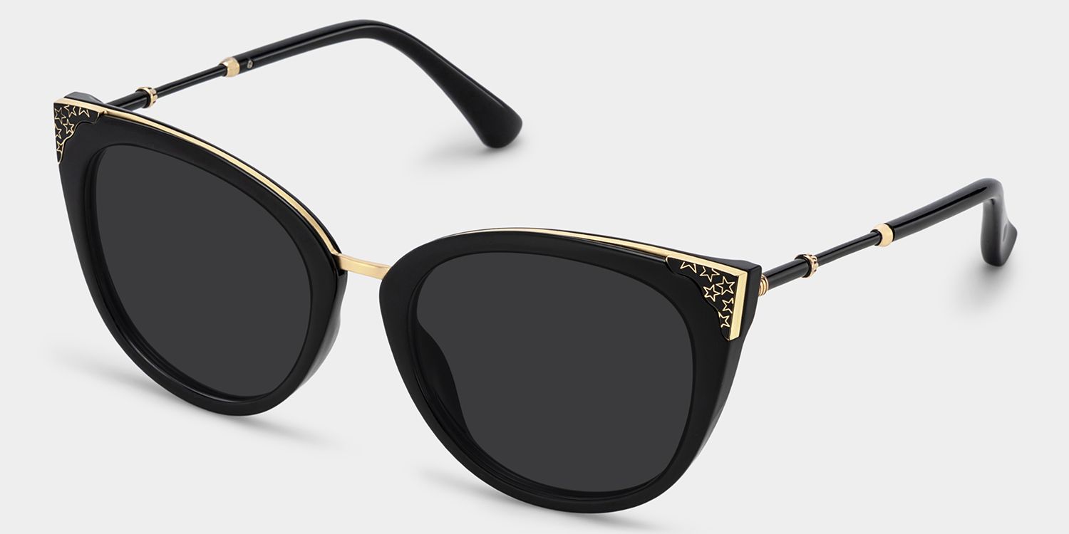 Dalton Cat Eye Black Full Rim Sunglasses | ZEELOOL UK2