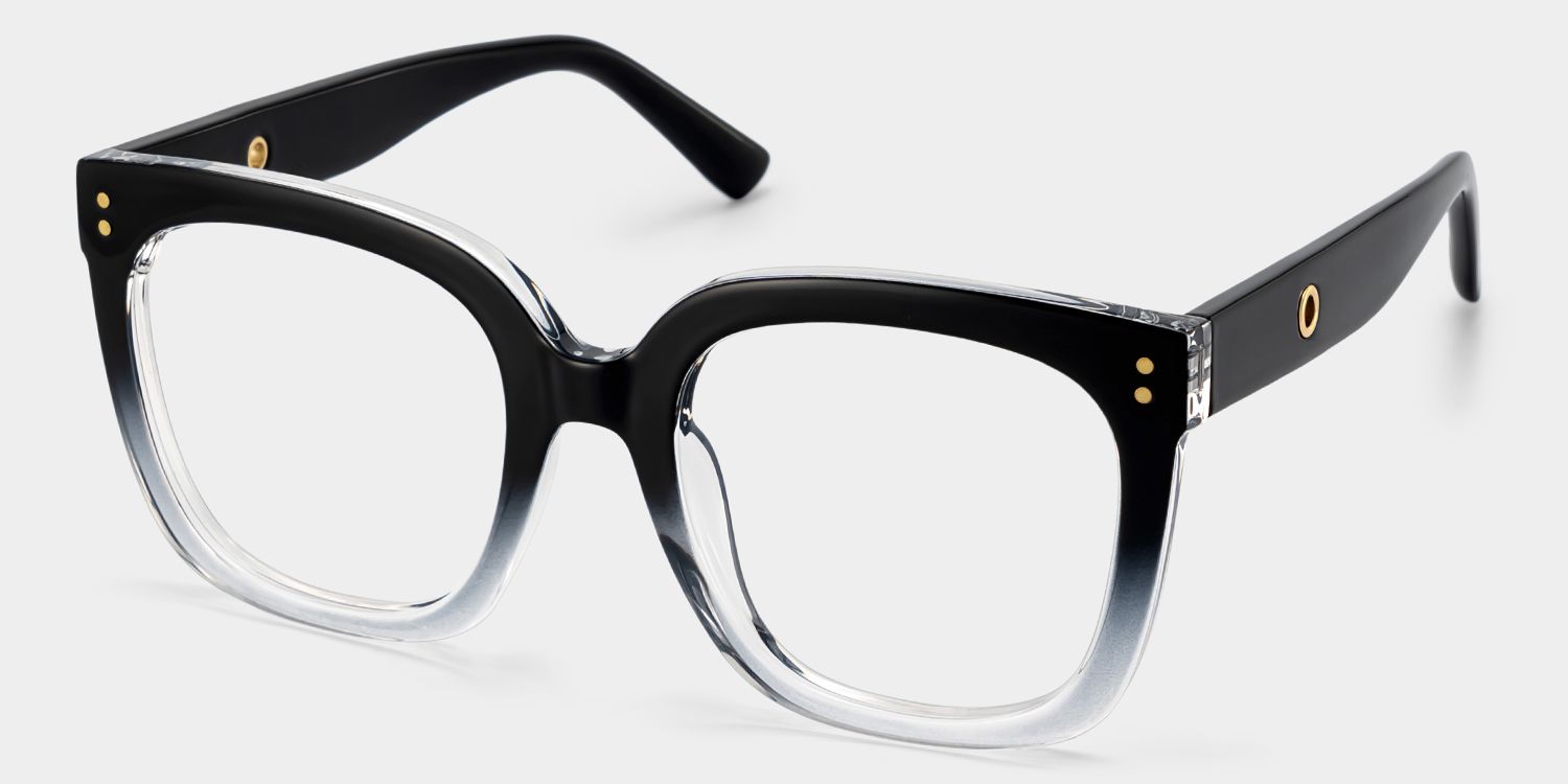 TR90 Ebony Eyeglasses, Ebony Square Glasses -Zeelool Glasses3