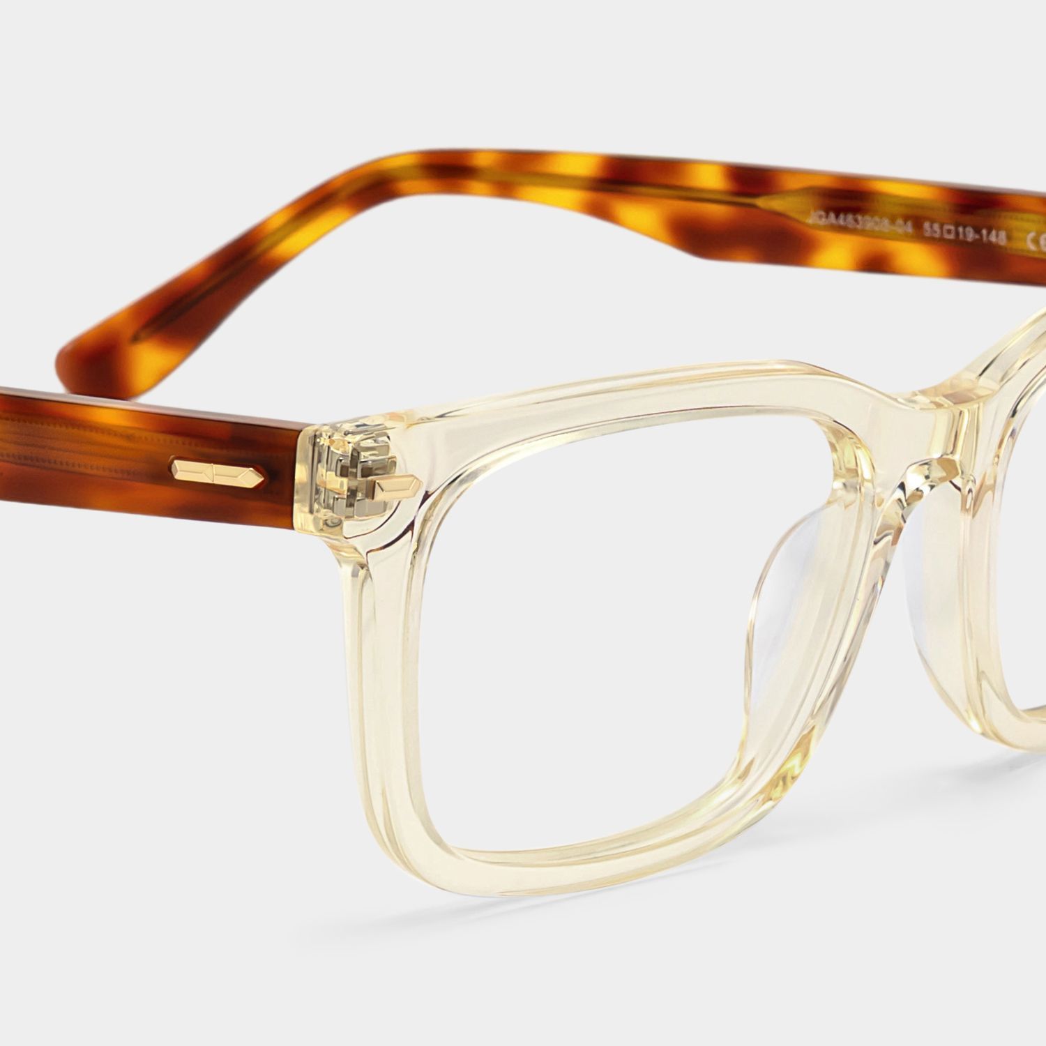 Patrick Clear Yellow Rectangle Glasses Frames for Men | ZEELOOL4