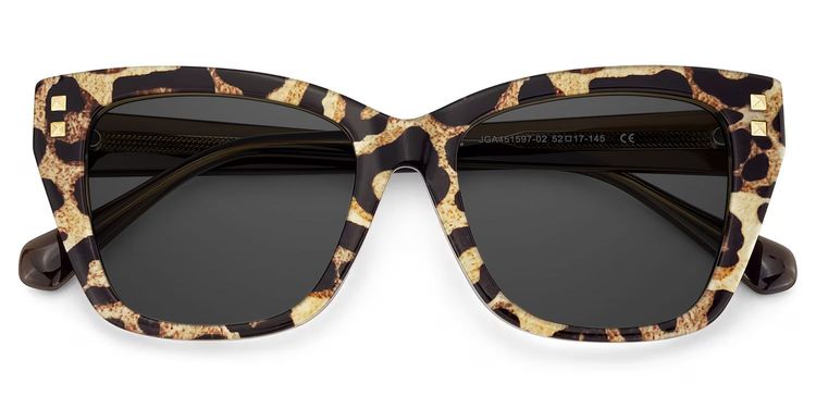 Tessia Brown Leopard Square Sunglasses