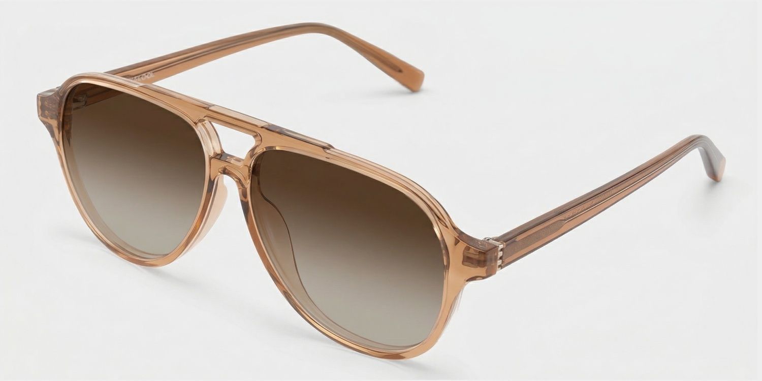 Drew Aviator Clear Brown Full Rim Sunglasses | ZEELOOL UK2