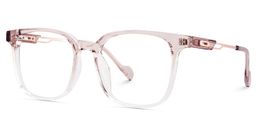 Chloe Pink Clear Square Glasses3