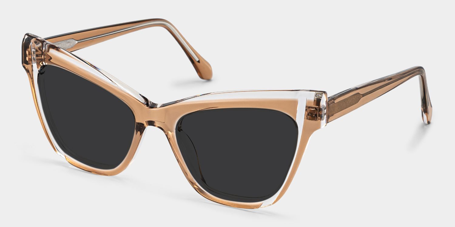 Saucie Cat Eye Brown Full Rim Sunglasses | ZEELOOL UK2