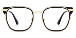Cameron Black Gold Square Glasses1