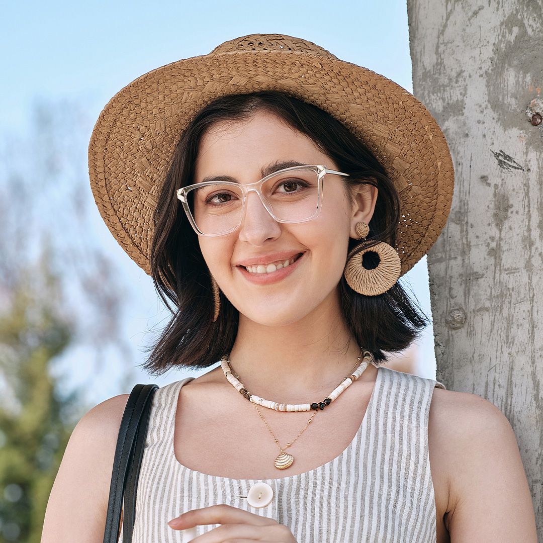 Tricee Square Clear Glasses With Gold Arms For Women | Zeelool6