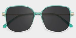 Payton Green Geometric Sunglasses1